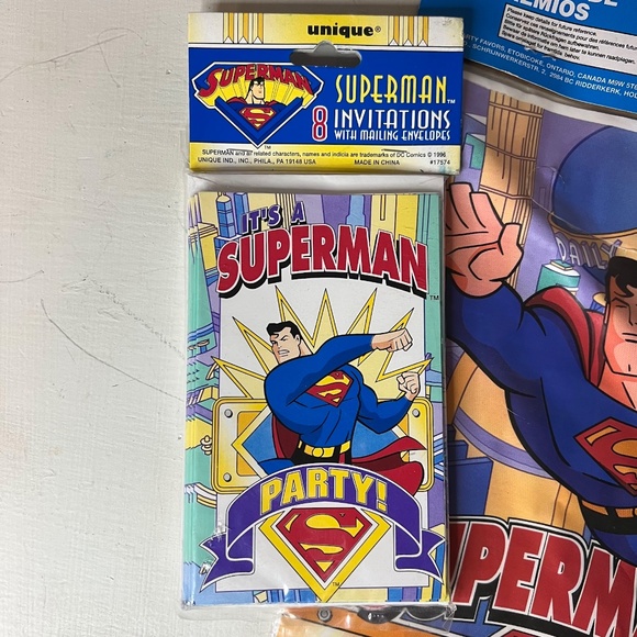 NEW Vintage 1996 Superman Party Invitations & Party Bags 90s - Picture 2 of 6